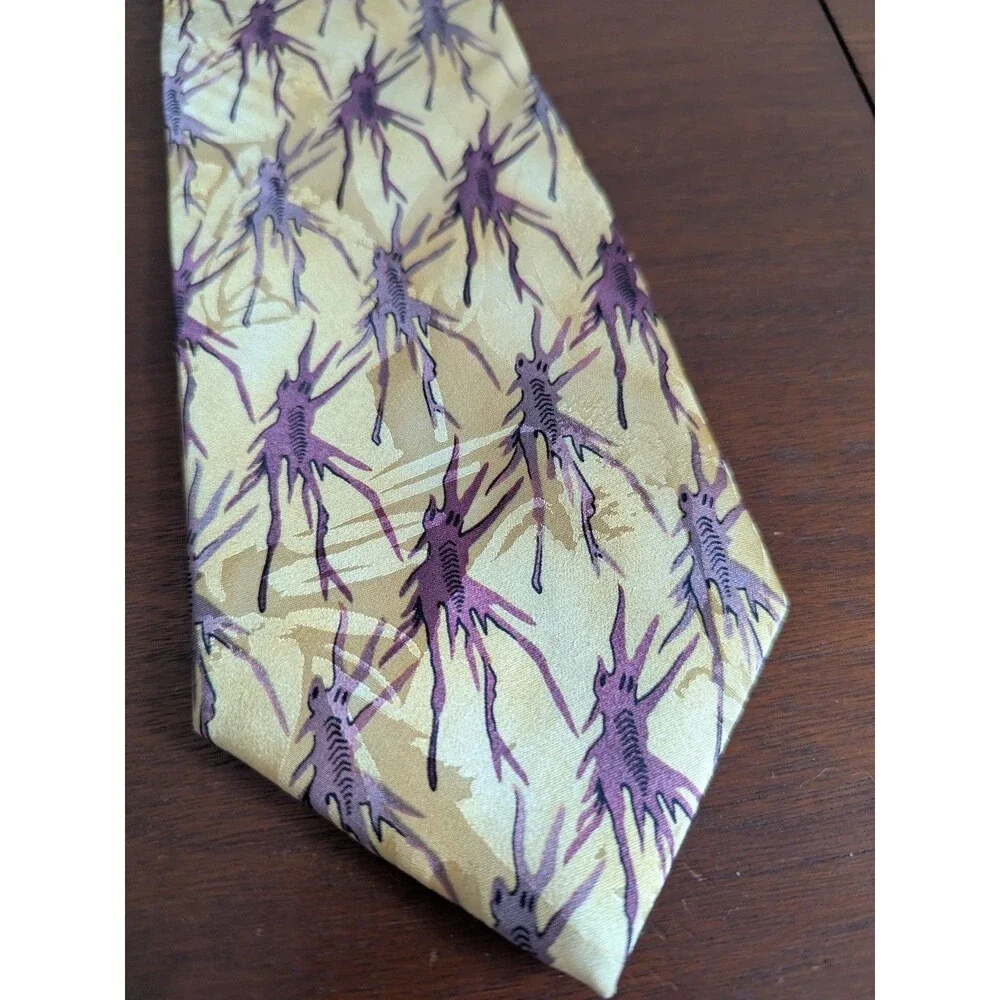 Lot of 4 Jerry Garcia Silk Ties 90s Vtg Stonehenge Paris Rain Landscape with Eye